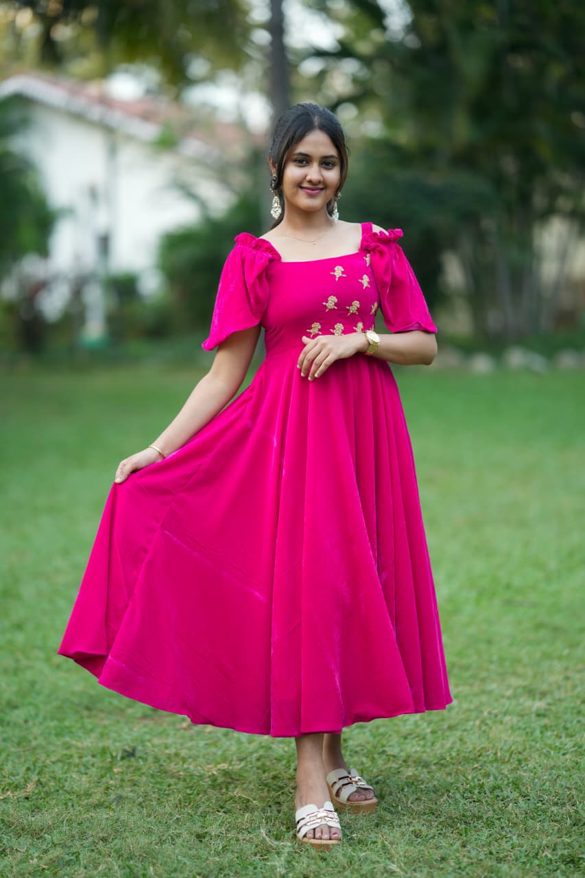Charu Premium Velvet Partywear dress