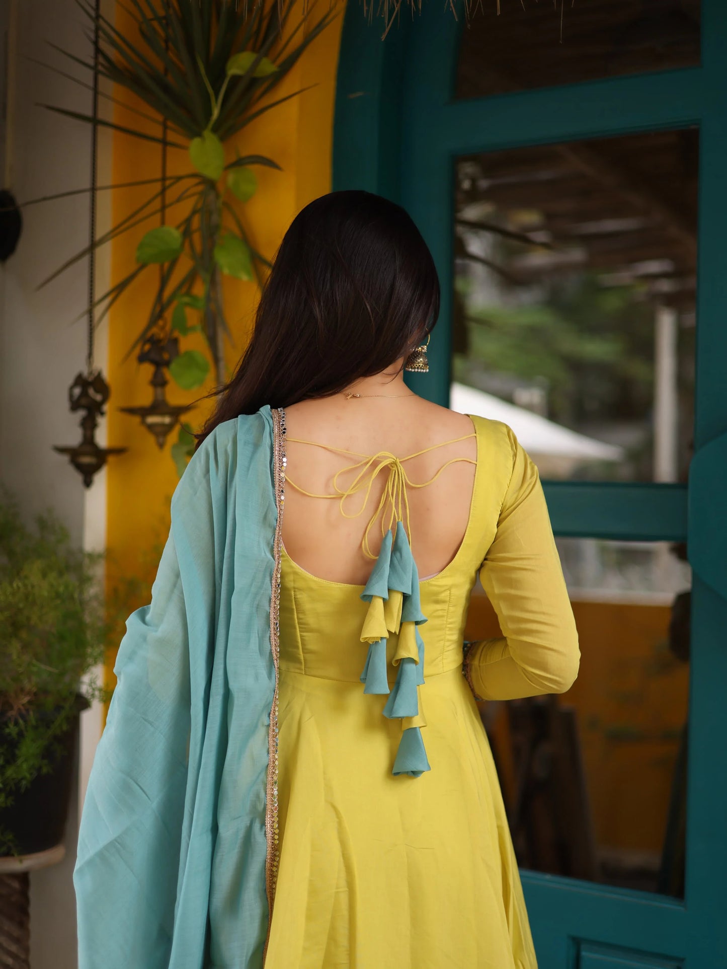 Idhalya Premium Mul Chanderi Anarkali