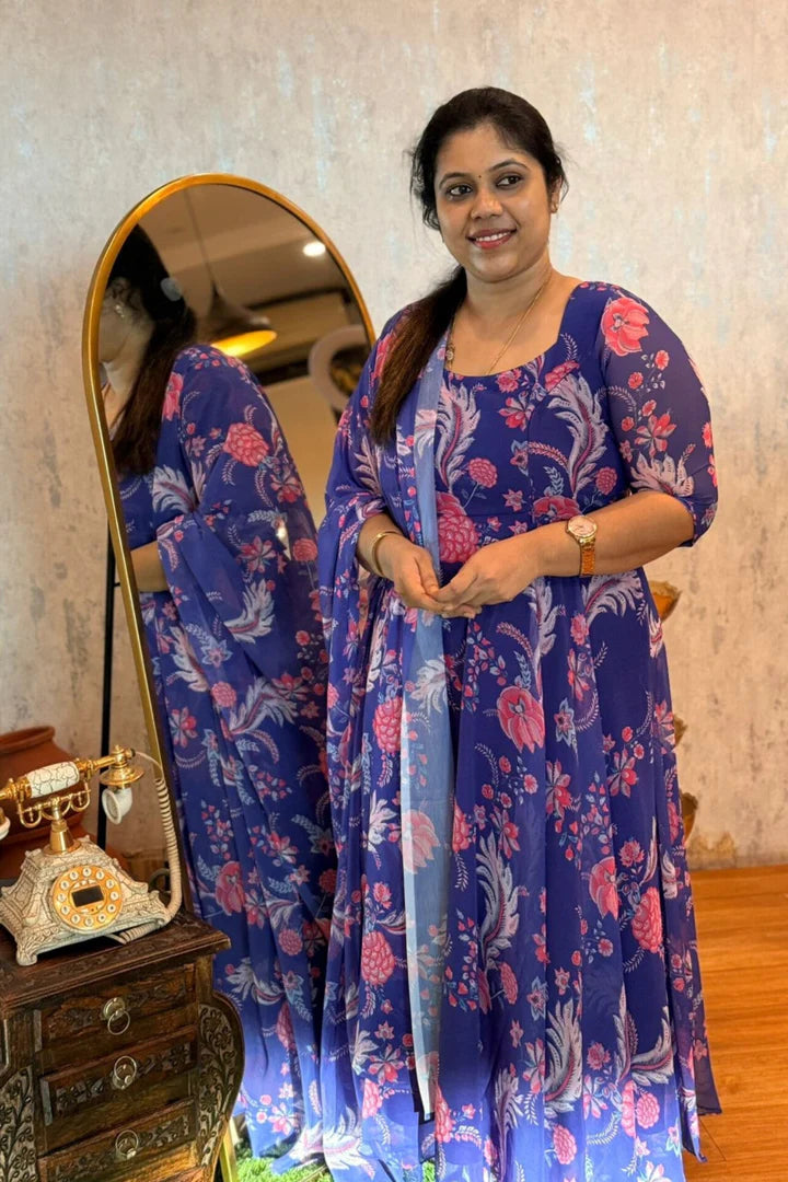 Aarvi Series Premium Georgette Floral Anarkali