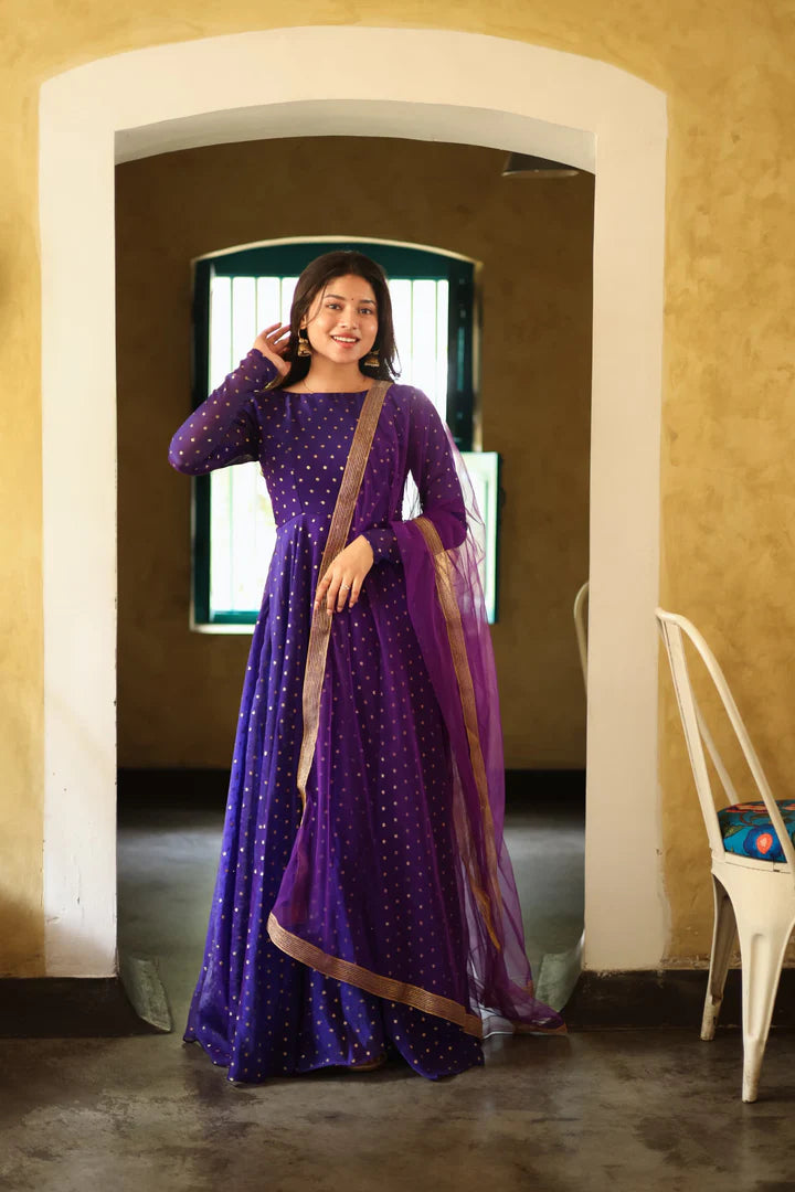 Tanu Series Elegant Butti Organza Anarkali
