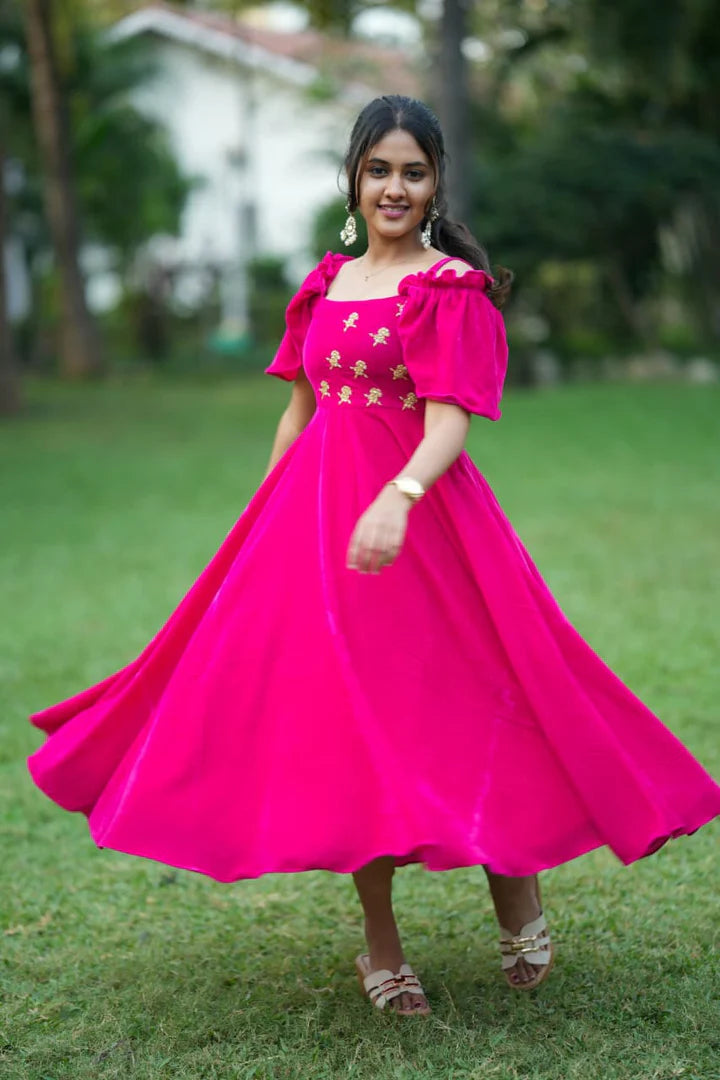 Charu Premium Velvet Partywear dress
