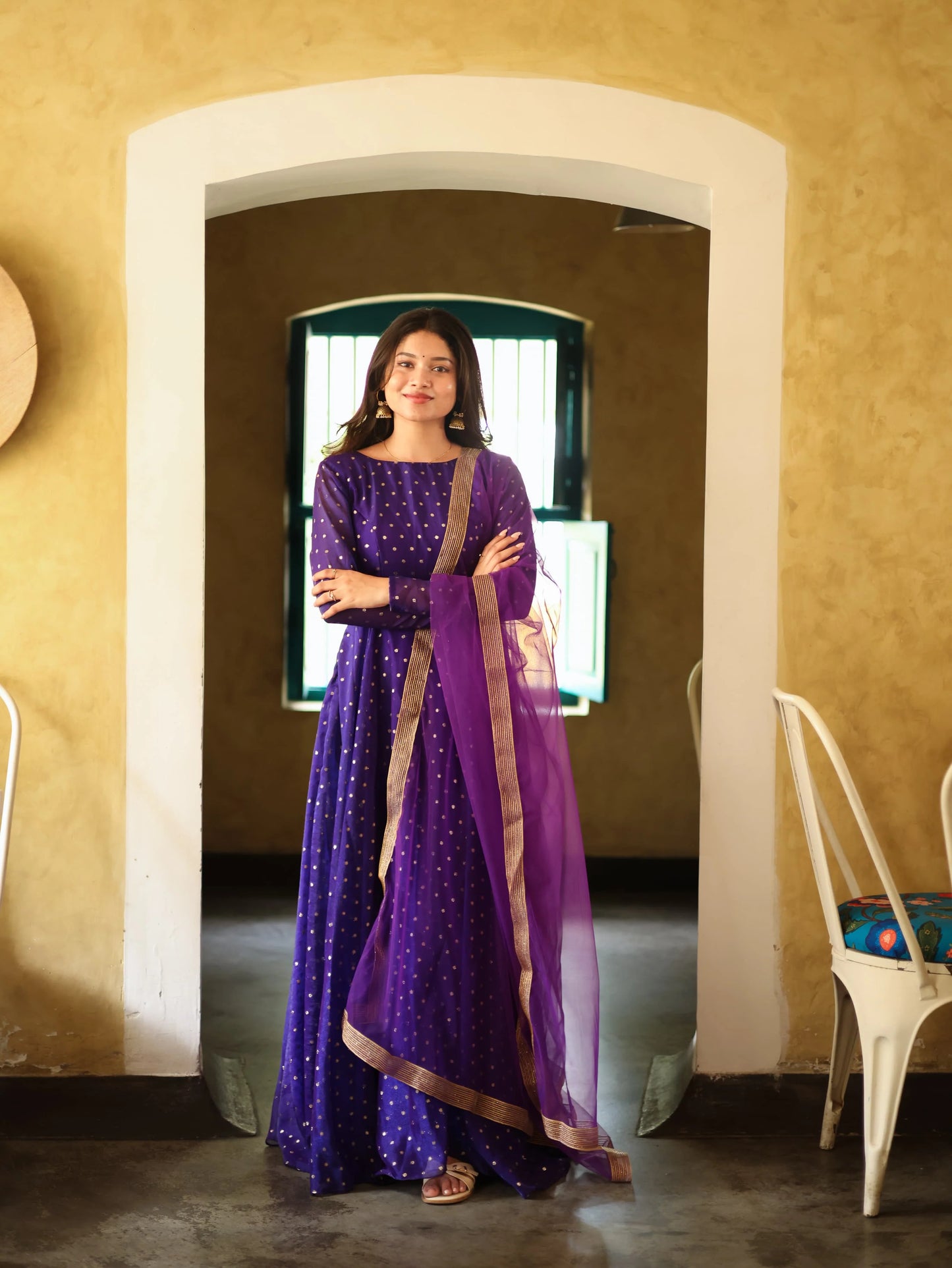 Tanu Series Elegant Butti Organza Anarkali