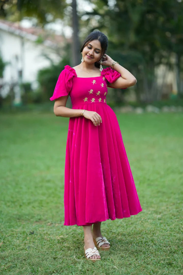 Charu Premium Velvet Partywear dress
