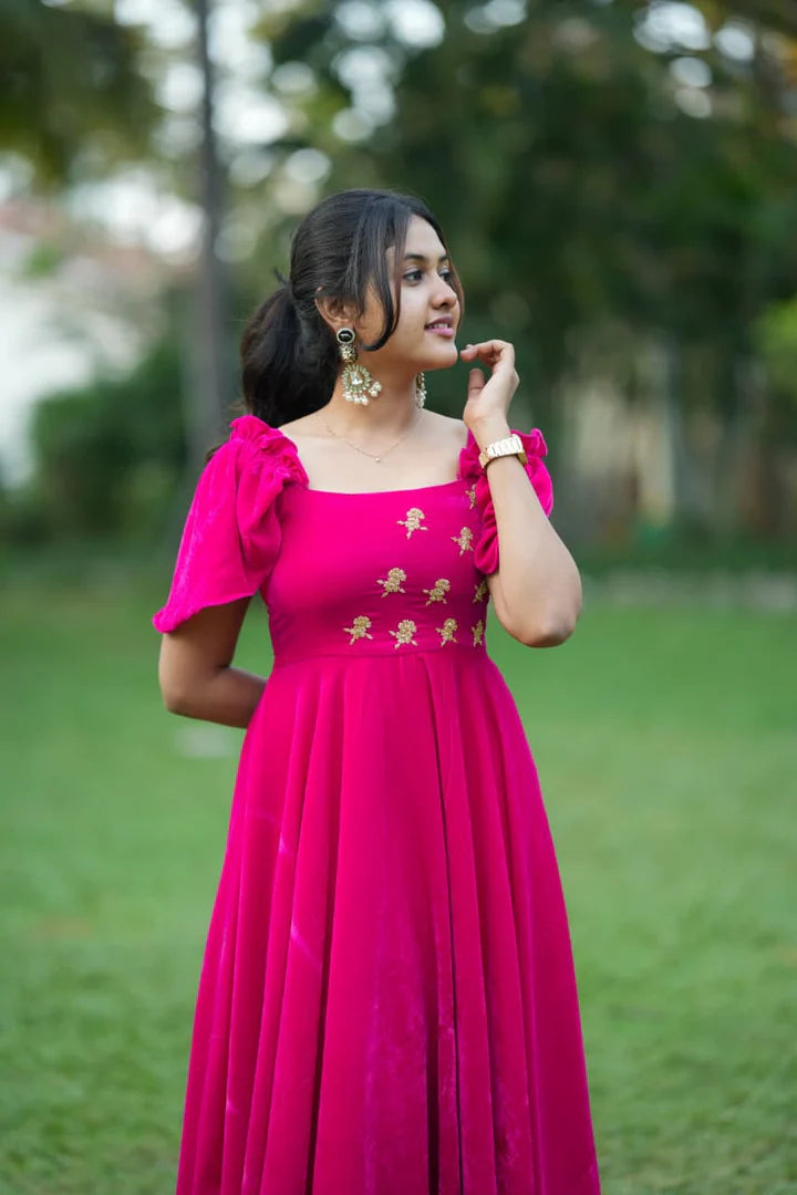 Charu Premium Velvet Partywear dress