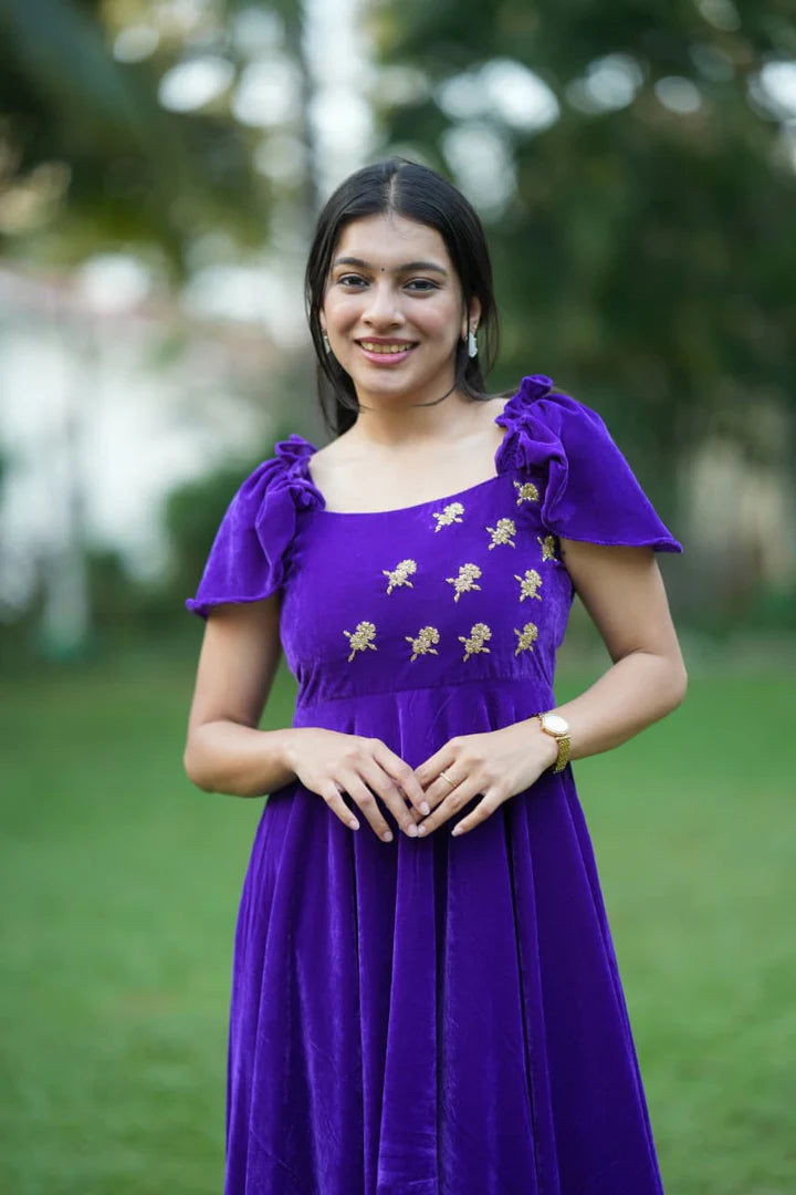 Charu Premium Velvet Party wear dress