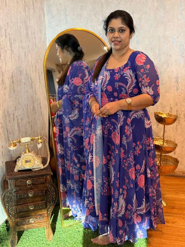Aarvi Series Premium Georgette Floral Anarkali