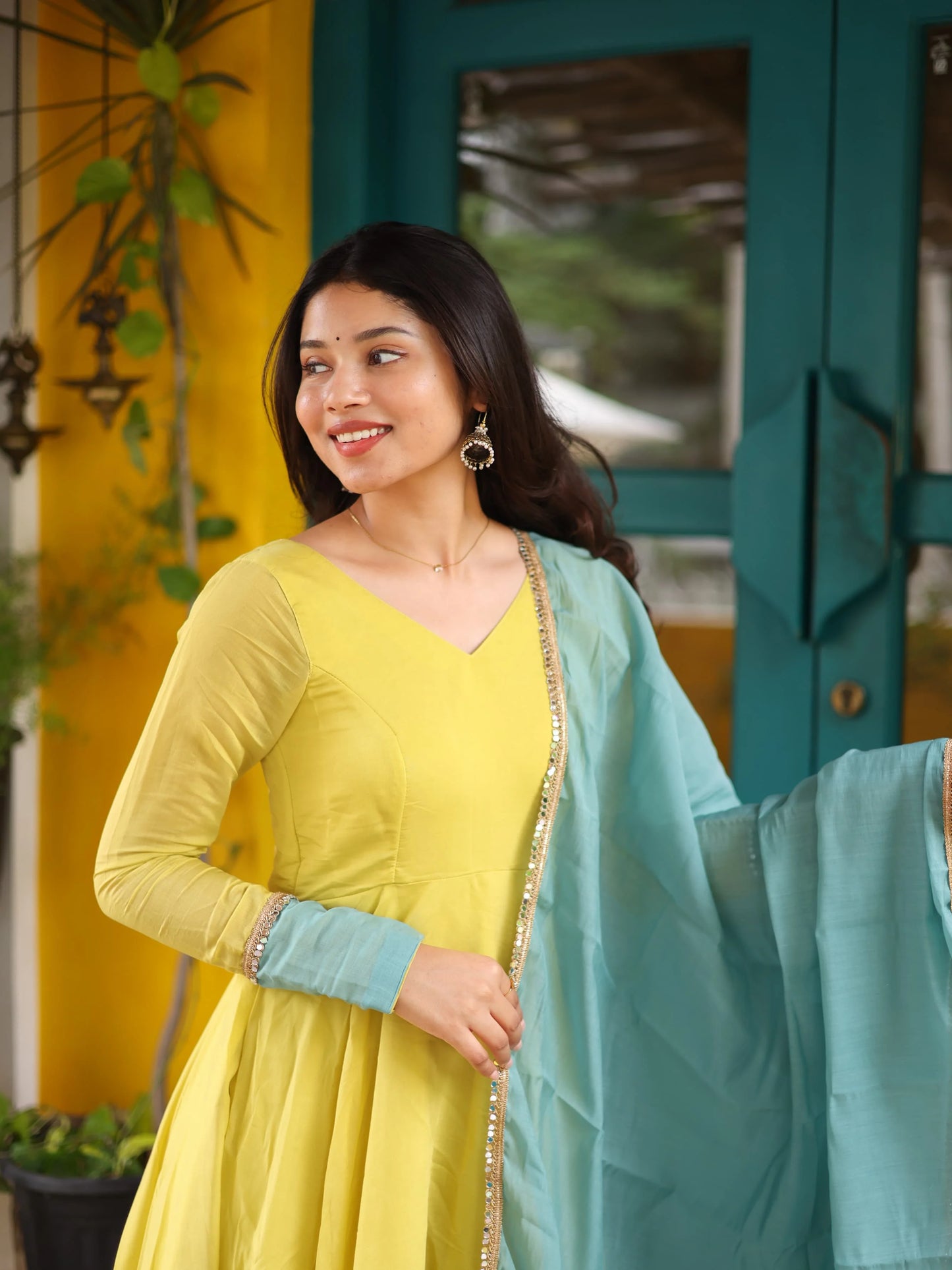 Idhalya Premium Mul Chanderi Anarkali