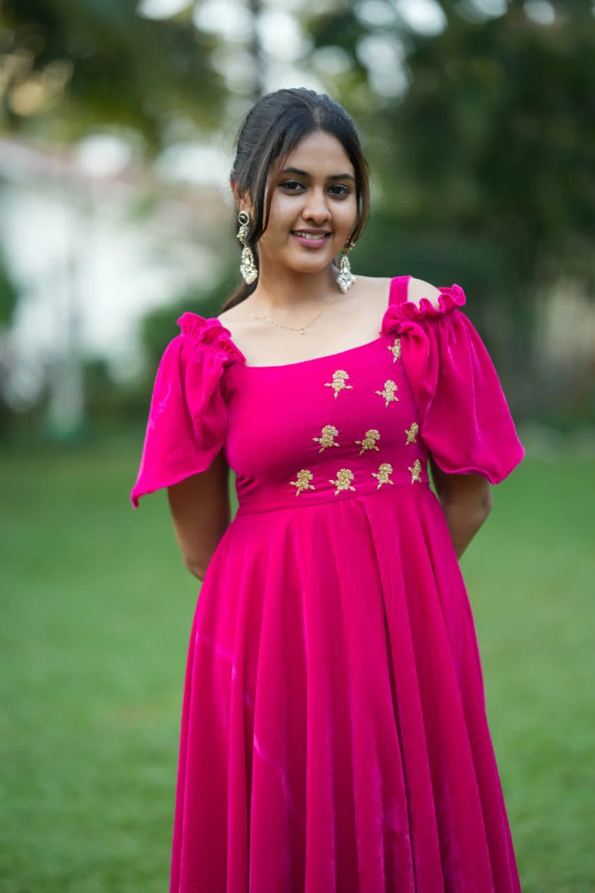 Charu Premium Velvet Partywear dress