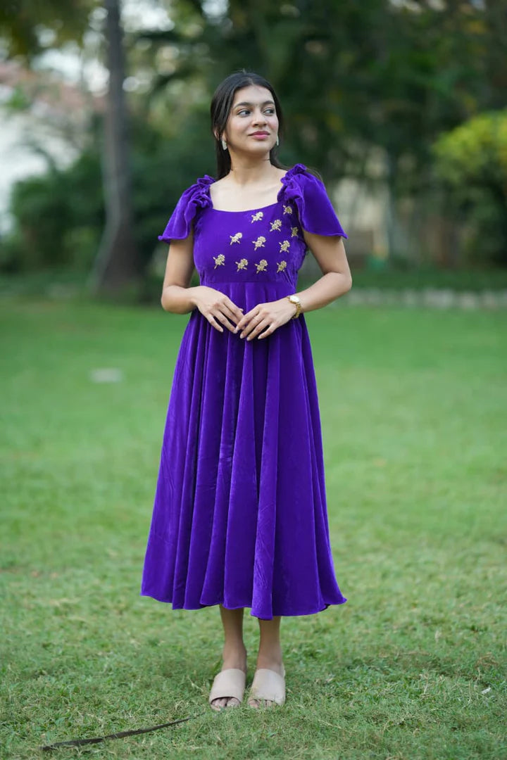 Charu Premium Velvet Party wear dress