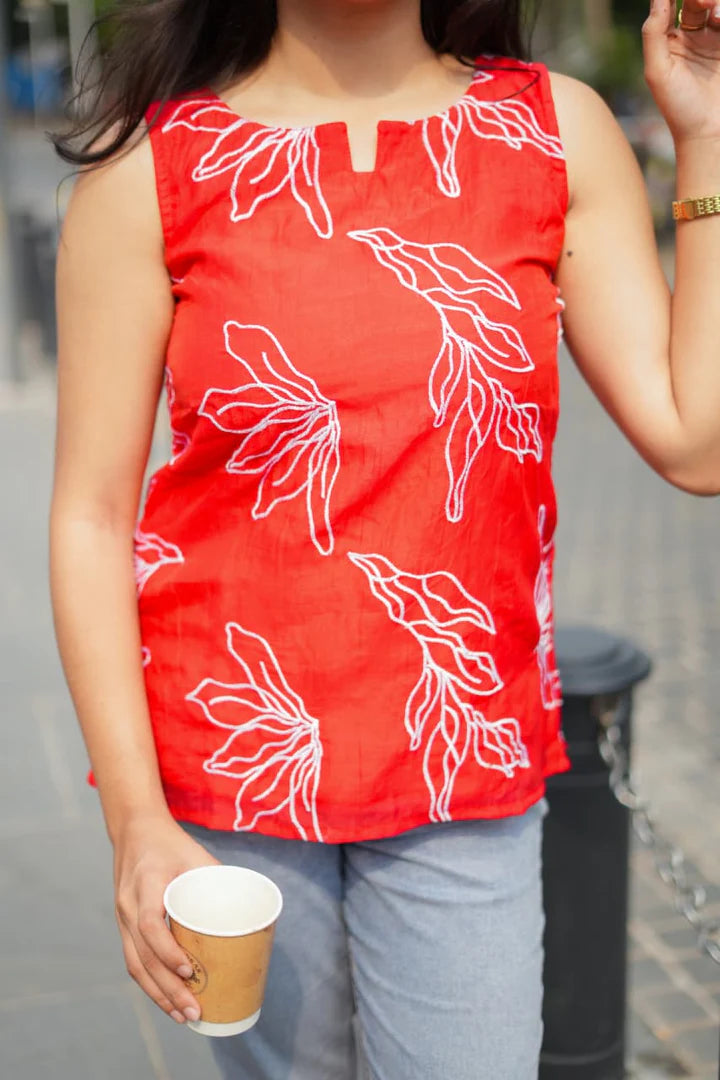 Sherin Elegant Mul Chanderi Top