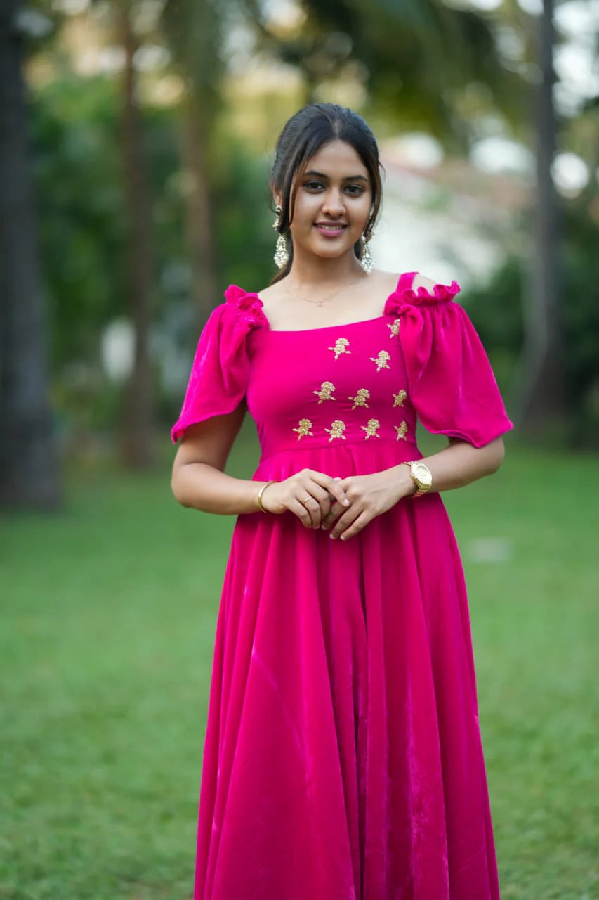 Charu Premium Velvet Partywear dress