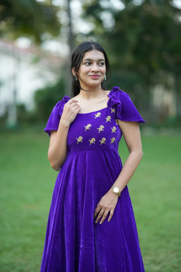 Charu Premium Velvet Party wear dress