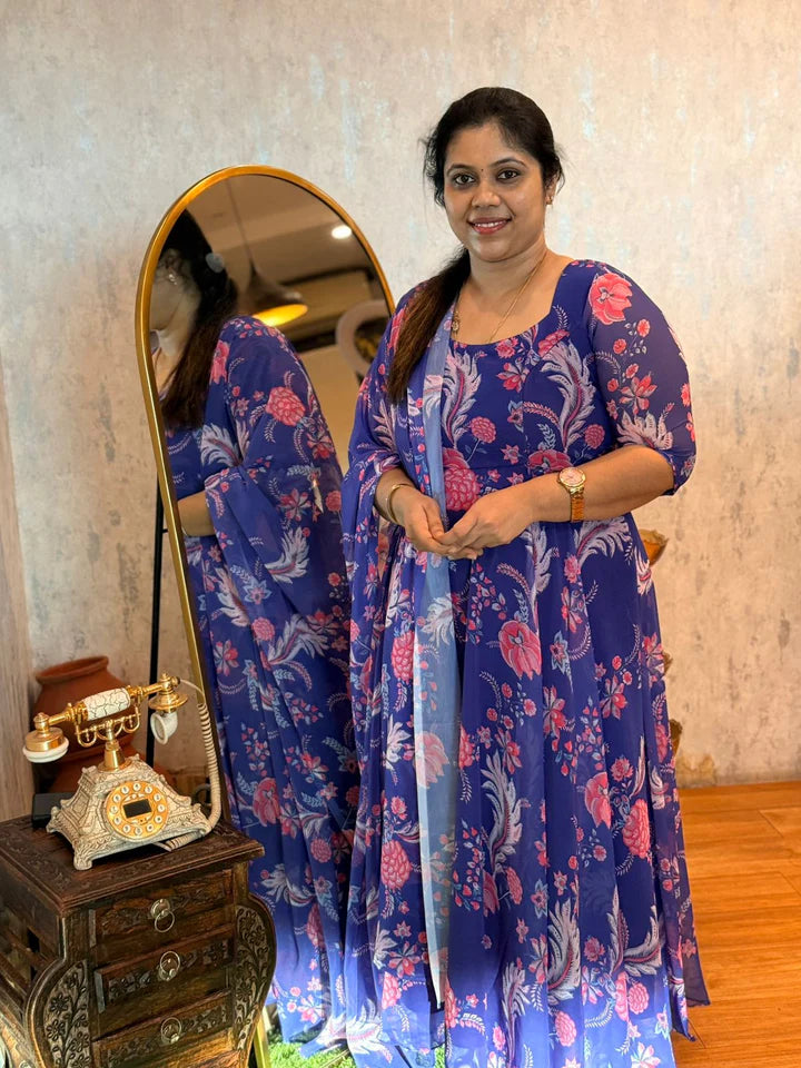 Aarvi Series Premium Georgette Floral Anarkali