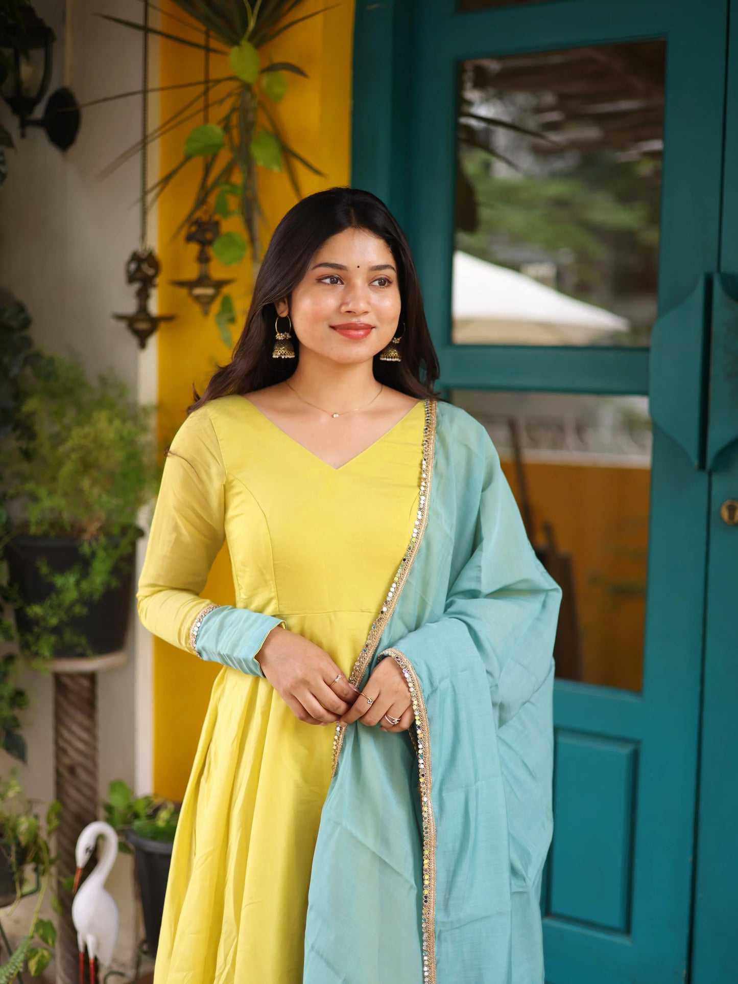 Idhalya Premium Mul Chanderi Anarkali