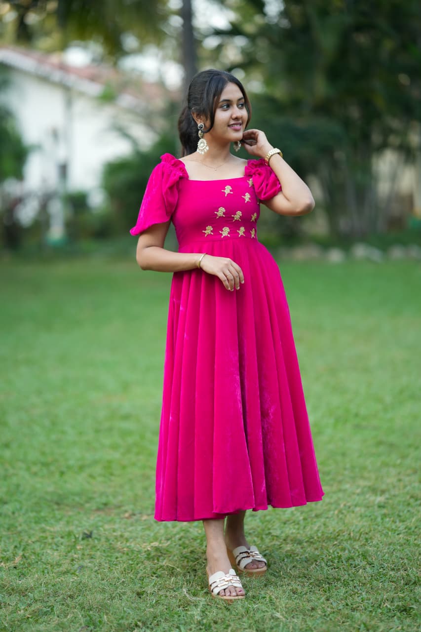 Charu Premium Velvet Partywear dress