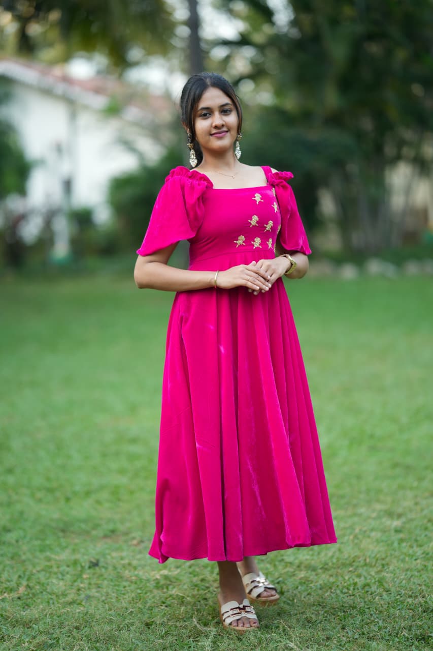 Charu Premium Velvet Partywear dress