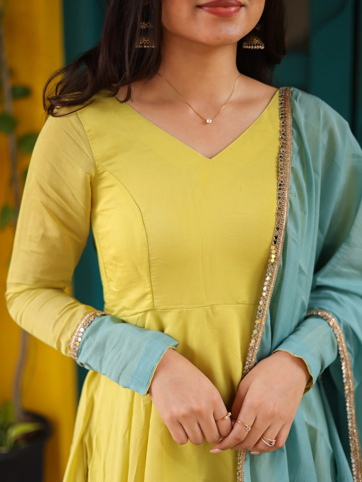 Idhalya Premium Mul Chanderi Anarkali